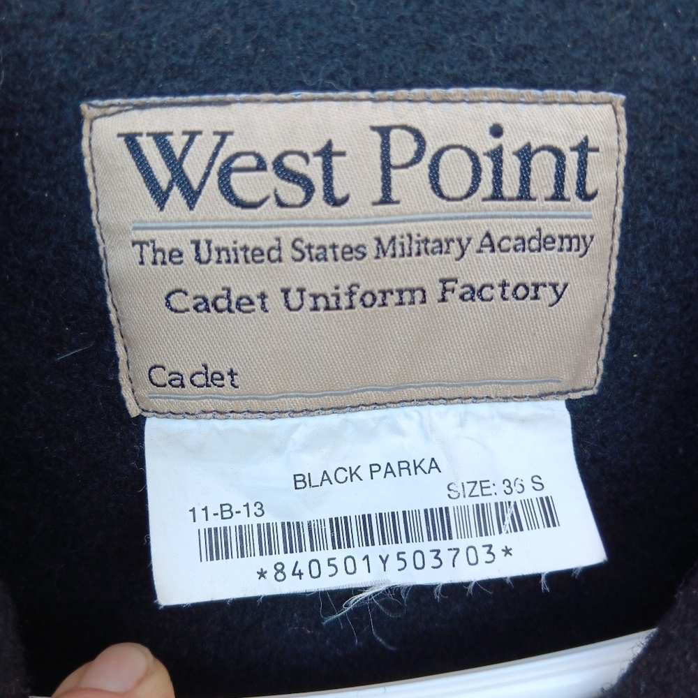 Vintage wool USMA 17 West Point Military School Jacket coat black parka - Picture 2 of 5